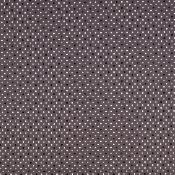 Baumwoll Druck kleine Punkte Weiß/Grau/Schwarz auf Grau